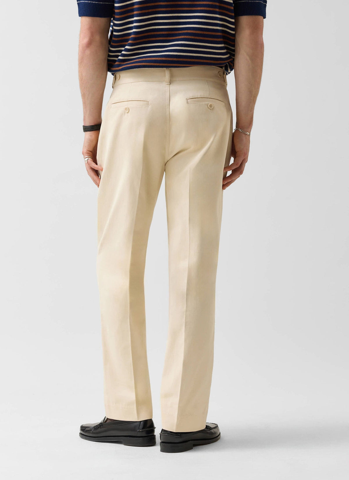 Men's Straight Leg Chino - Cotton - Ecru Cream | Percival Popular