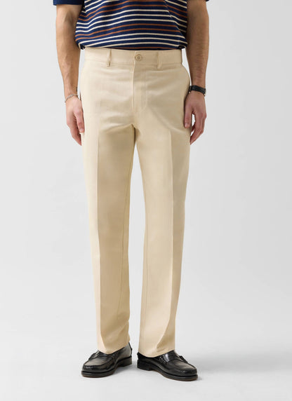Men's Straight Leg Chino - Cotton - Ecru Cream | Percival Popular