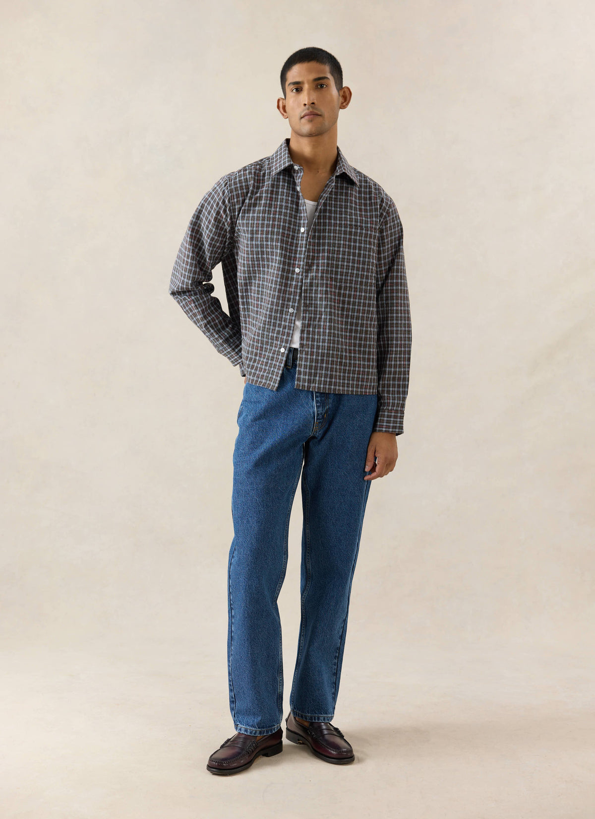 Men's Straight Leg Jeans - Heritage Denim - Cotton - Mid Wash Blue - Percival | Percival Featured