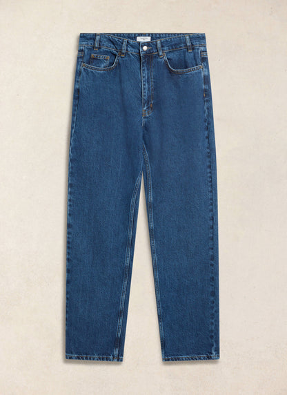 Men's Straight Leg Jeans - Heritage Denim - Cotton - Mid Wash Blue - Percival | Percival Featured