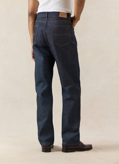 Men's Raw Denim Jeans - Straight Leg - Indigo - Cotton - Percival | Percival Exclusive