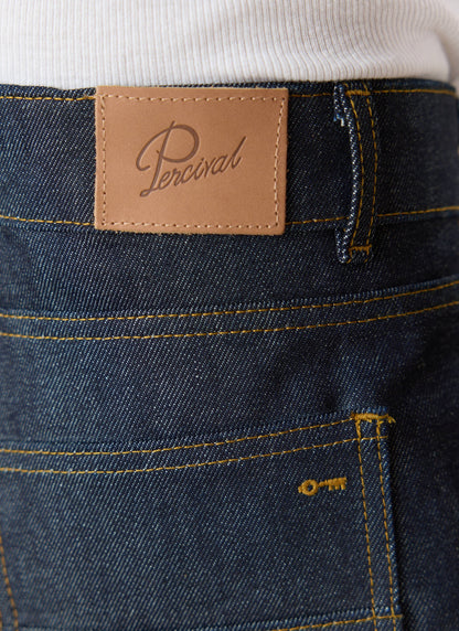 Men's Raw Denim Jeans - Straight Leg - Indigo - Cotton - Percival | Percival Exclusive