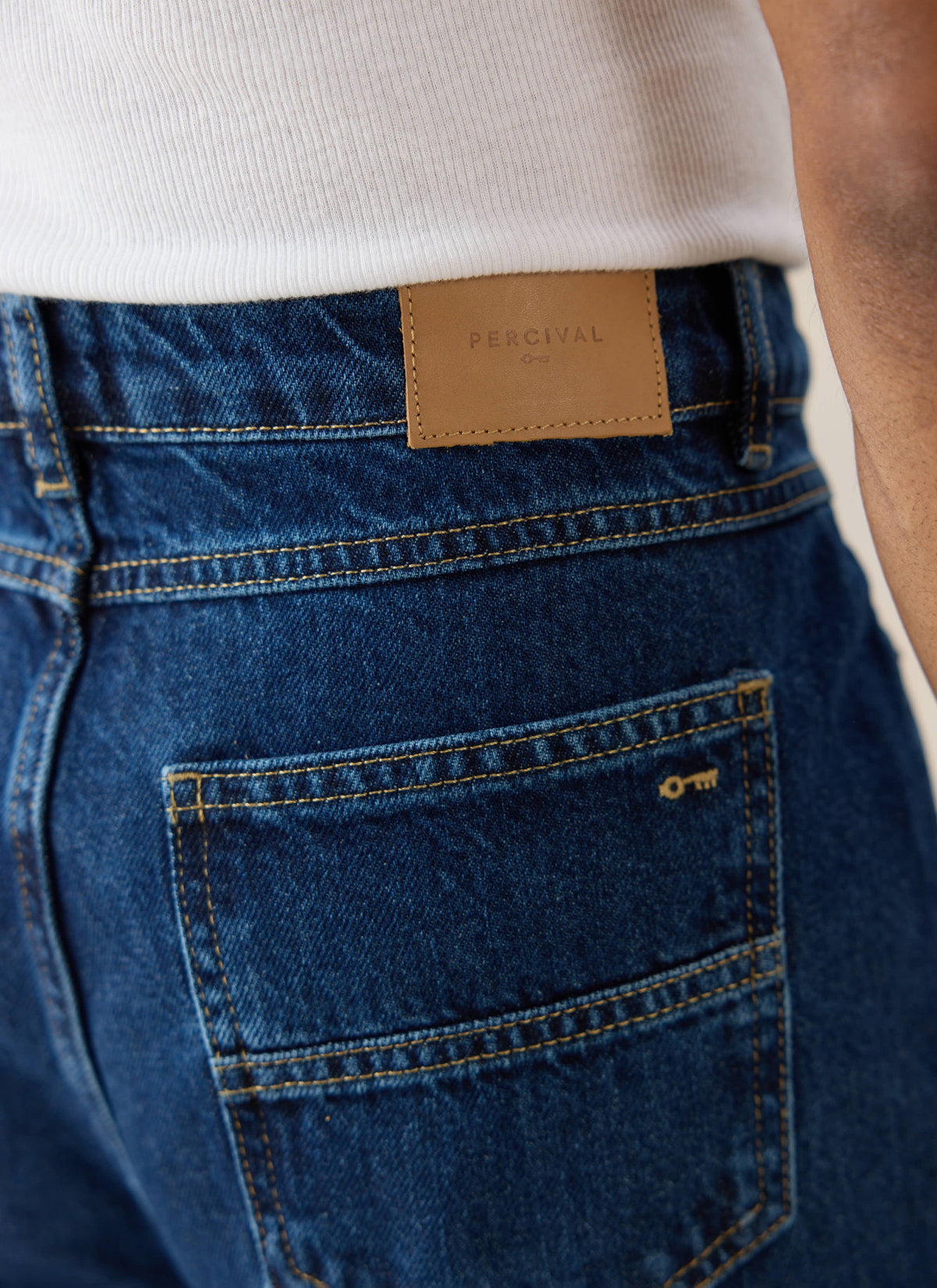 Men's Pleated Denim Jeans - 12oz Mid Wash Blue | Percival Exclusive