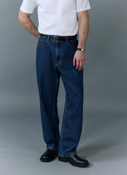 Percival Men's Relaxed Fit Jeans - Denim - Mid Wash Blue | Percival Best Price