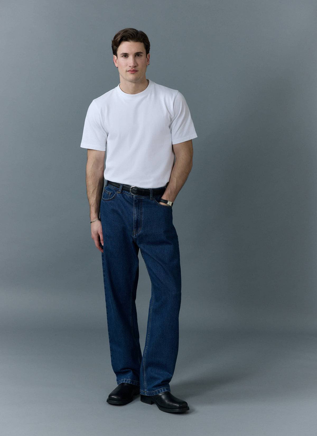 Percival Men's Relaxed Fit Jeans - Denim - Mid Wash Blue | Percival Best Price
