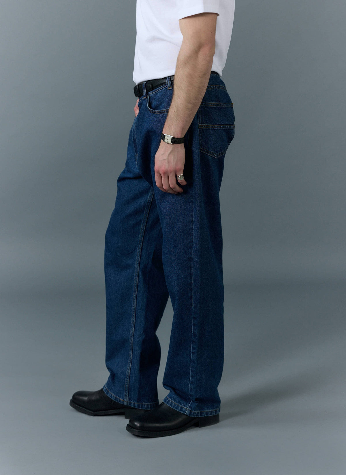 Percival Men's Relaxed Fit Jeans - Denim - Mid Wash Blue | Percival Best Price