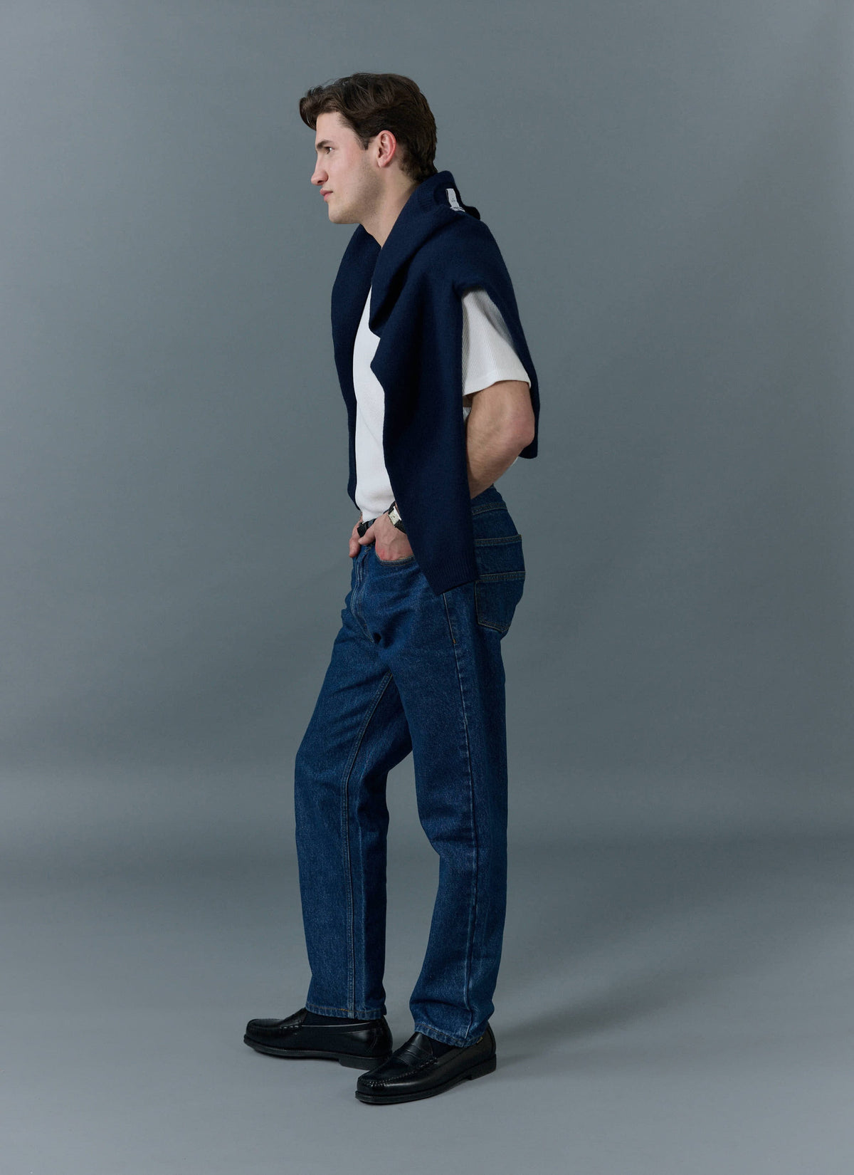 Men's Straight Leg Denim Jeans - BCI Cotton - Mid Wash | Percival Top Pick