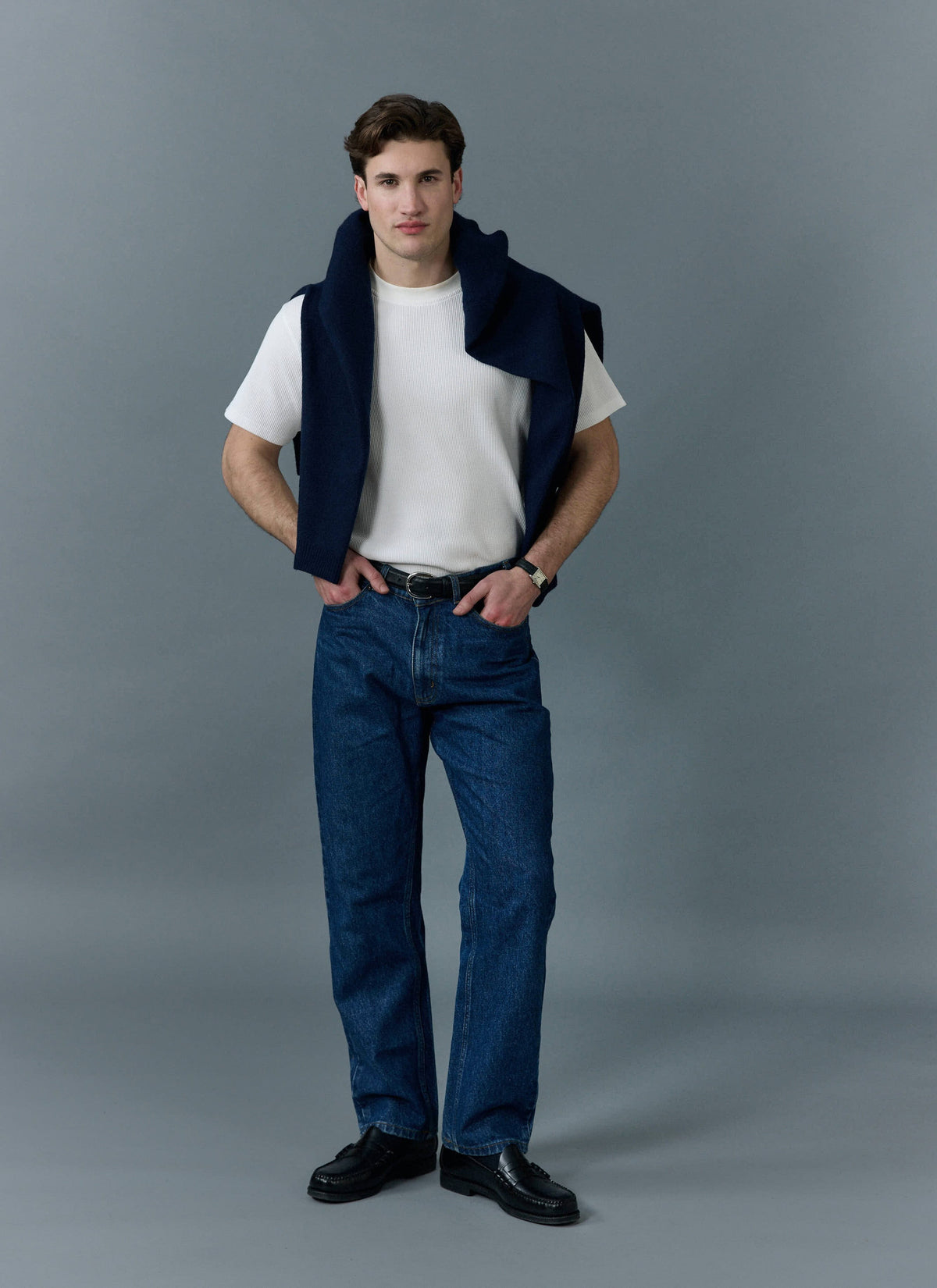 Men's Straight Leg Denim Jeans - BCI Cotton - Mid Wash | Percival Top Pick