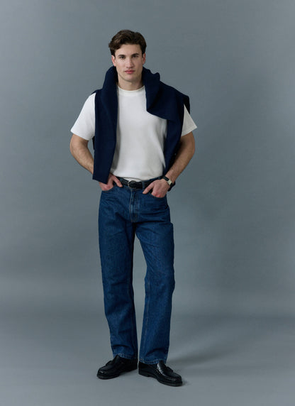 Men's Straight Leg Denim Jeans - BCI Cotton - Mid Wash | Percival Top Pick