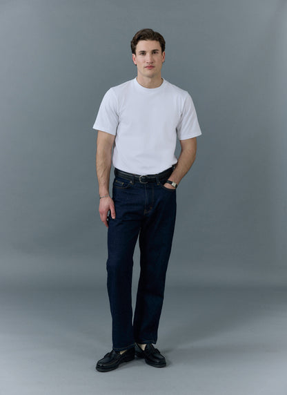 Men's Straight Leg Denim Jeans - BCI Cotton - Indigo Blue | Percival Featured