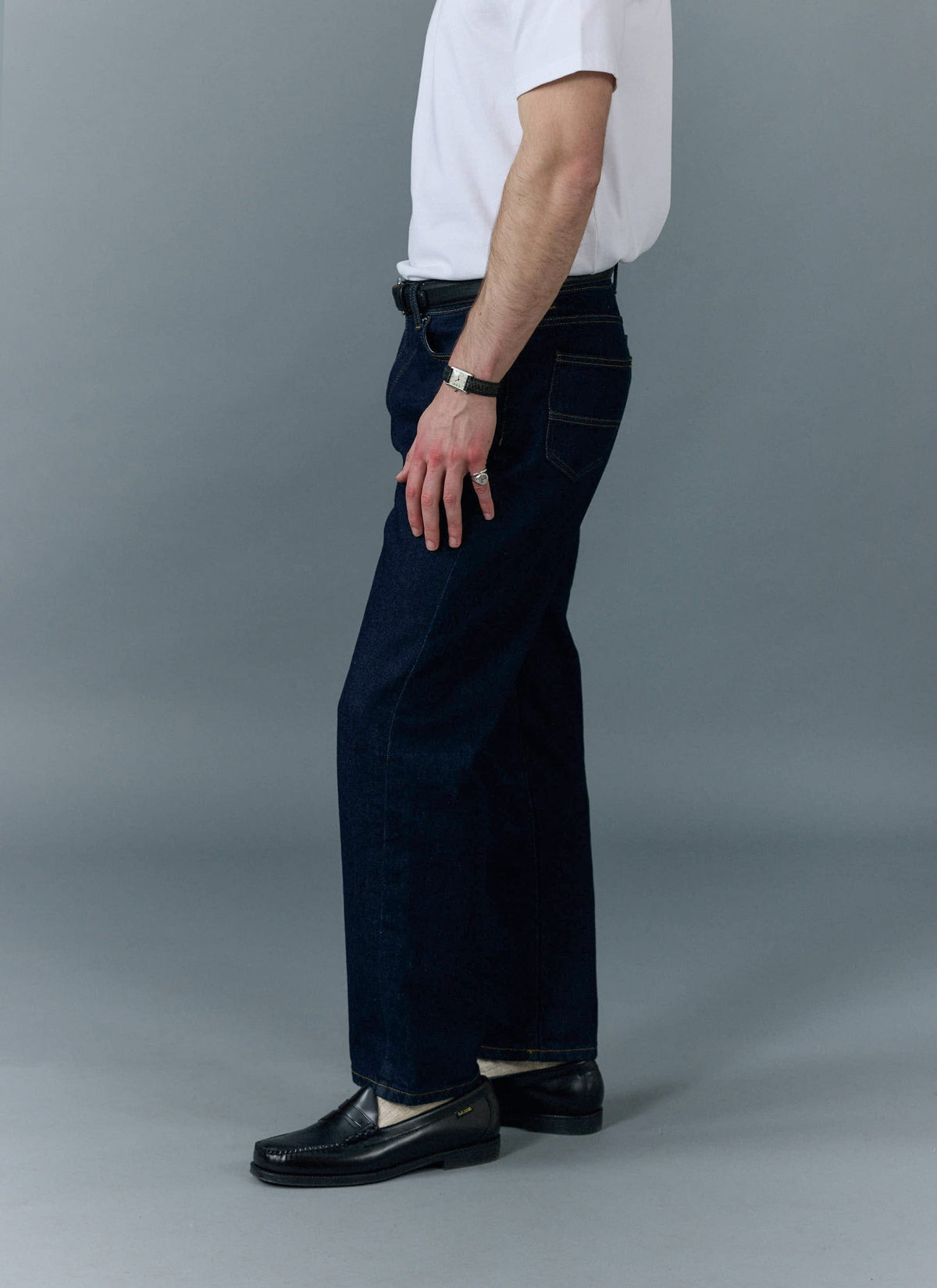 Men's Straight Leg Denim Jeans - BCI Cotton - Indigo Blue | Percival Featured