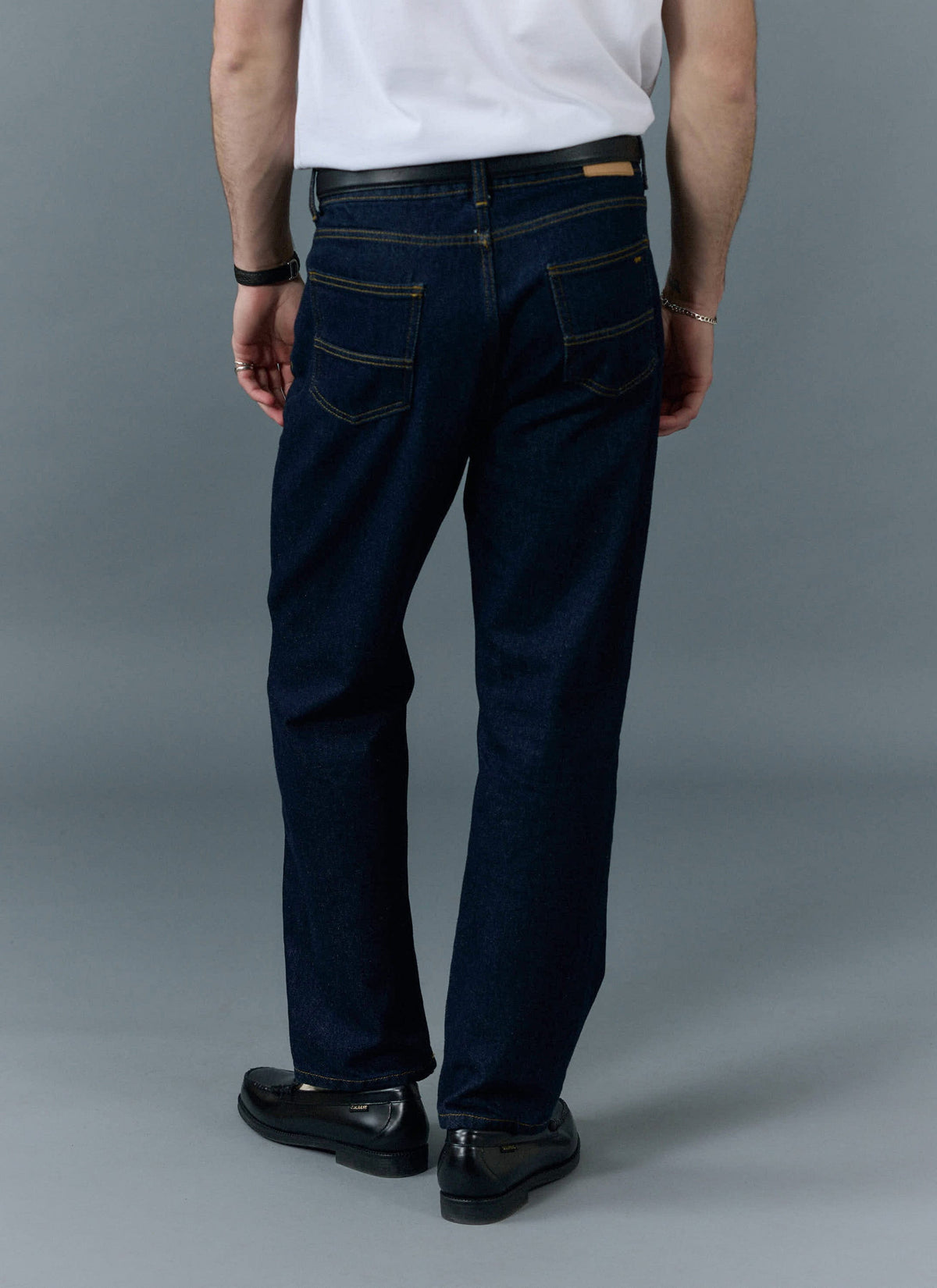 Men's Straight Leg Denim Jeans - BCI Cotton - Indigo Blue | Percival Featured