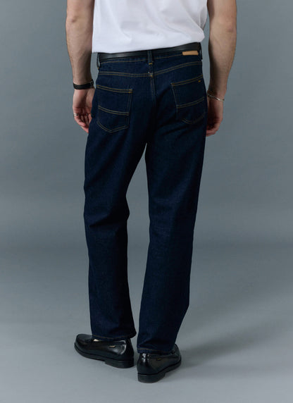 Men's Straight Leg Denim Jeans - BCI Cotton - Indigo Blue | Percival Featured