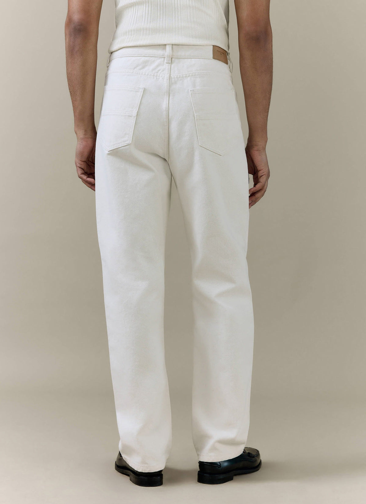 Men's Cream Straight Leg Denim Jeans - 100% BCI Cotton | Percival Everyday