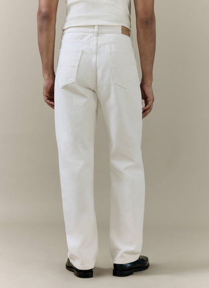 Men's Cream Straight Leg Denim Jeans - 100% BCI Cotton | Percival Everyday