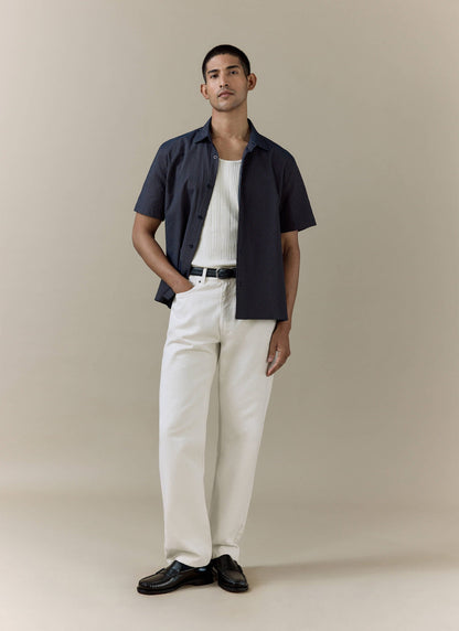 Men's Cream Straight Leg Denim Jeans - 100% BCI Cotton | Percival Everyday