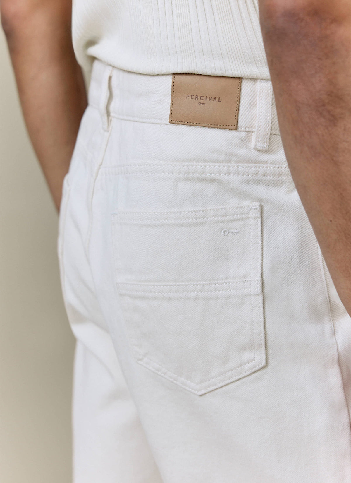Men's Cream Straight Leg Denim Jeans - 100% BCI Cotton | Percival Everyday