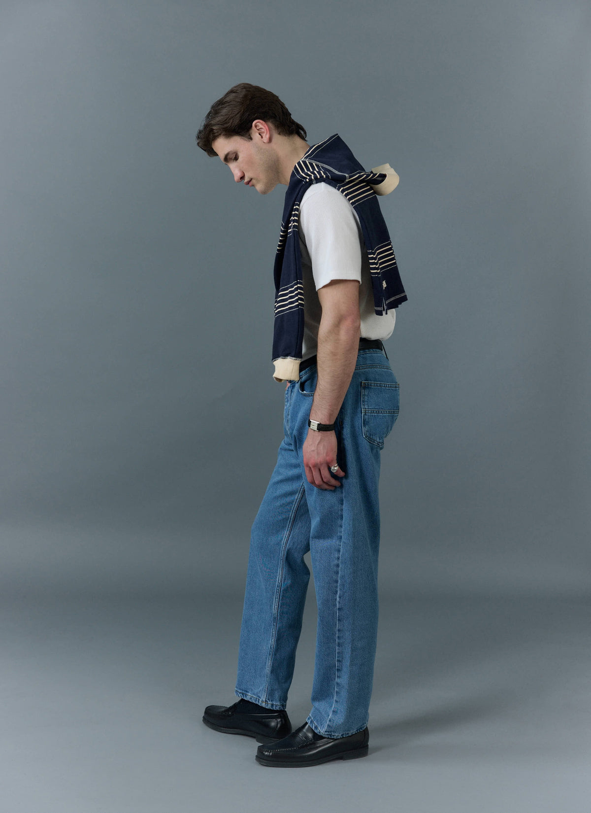 Men's Straight Leg Denim Jeans - BCI Cotton - Light Wash Blue | Percival New