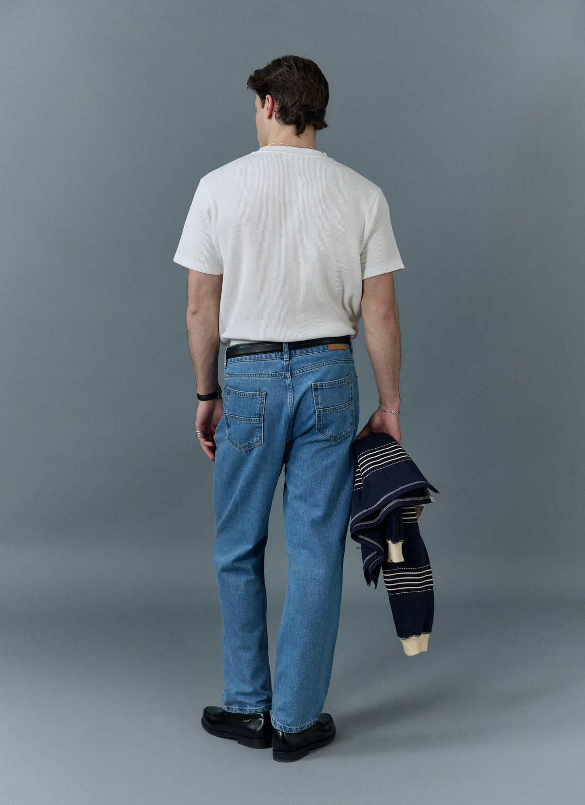 Men's Straight Leg Denim Jeans - BCI Cotton - Light Wash Blue | Percival New