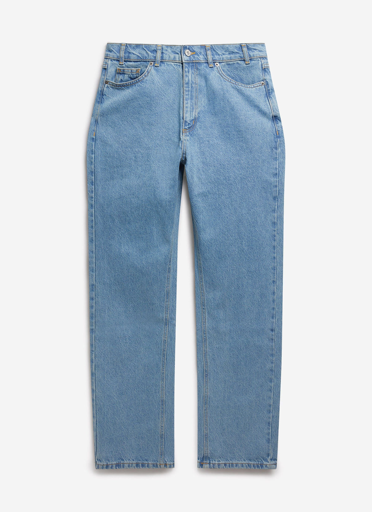 Men's Straight Leg Denim Jeans - BCI Cotton - Light Wash Blue | Percival New