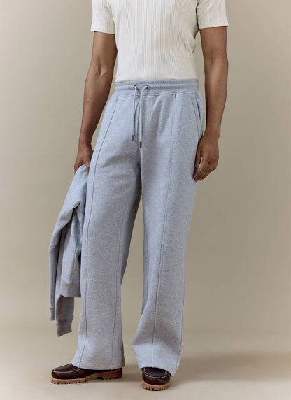 Men's Chronicle Straight Leg Trackpants - Grey Cotton Jersey | Percival Value