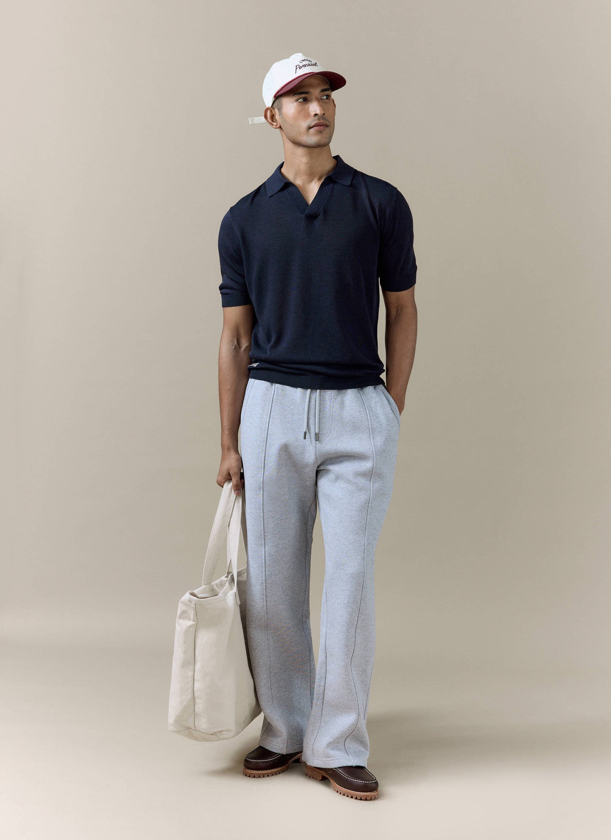 Men's Chronicle Straight Leg Trackpants - Grey Cotton Jersey | Percival Value