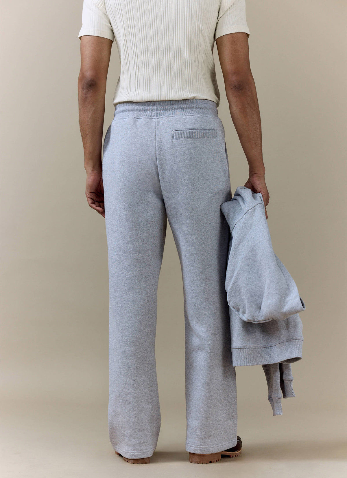 Men's Chronicle Straight Leg Trackpants - Grey Cotton Jersey | Percival Value