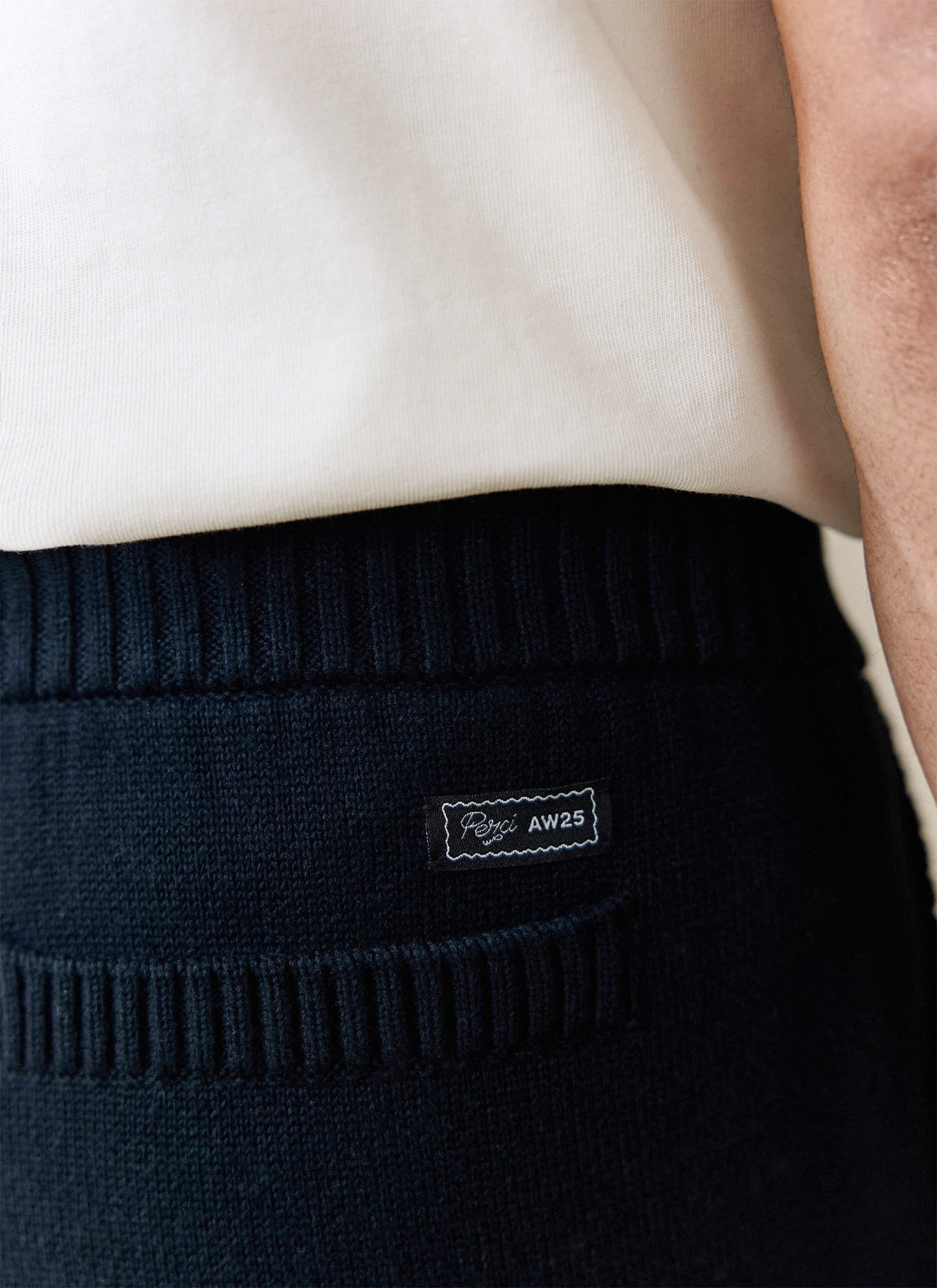 Chronicle Knitted Straight Leg Trackpants - Cotton - Black | Percival Signature