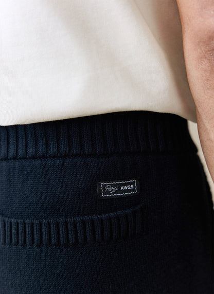 Chronicle Knitted Straight Leg Trackpants - Cotton - Black | Percival Signature