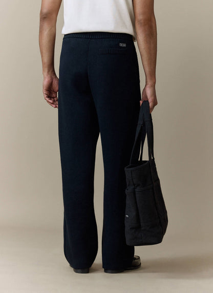 Chronicle Knitted Straight Leg Trackpants - Cotton - Black | Percival Signature