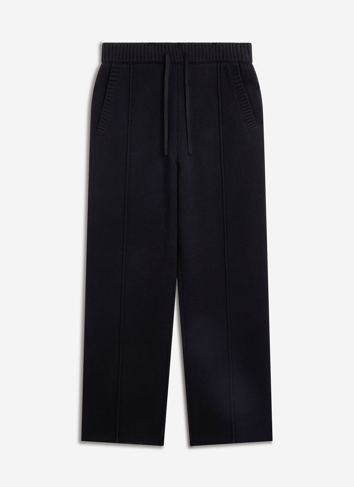 Chronicle Knitted Straight Leg Trackpants - Cotton - Black | Percival Signature