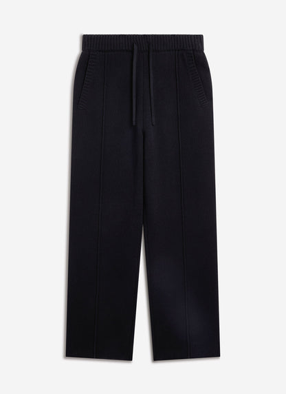 Chronicle Knitted Straight Leg Trackpants - Cotton - Black | Percival Signature