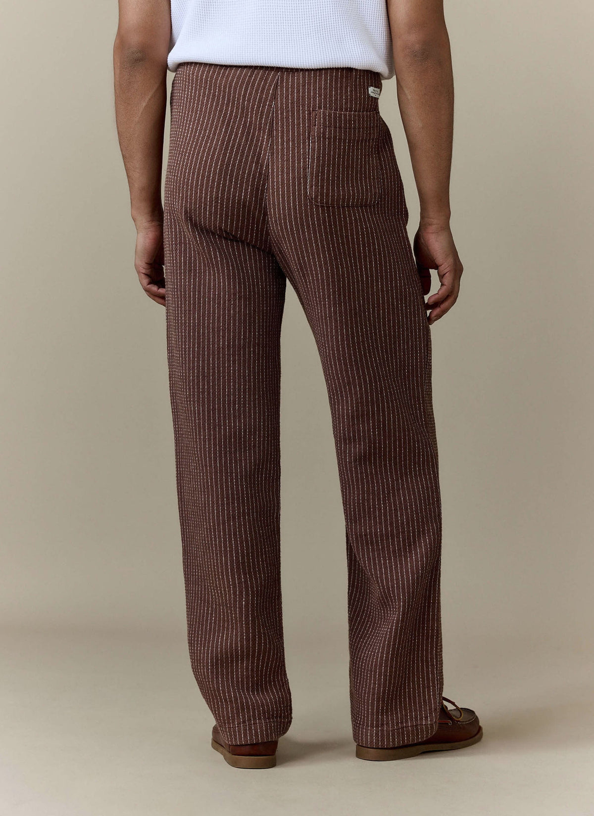 Men's Sorrento Wide Leg Trousers - Linen Cotton Blend - Brown | Percival Trusted