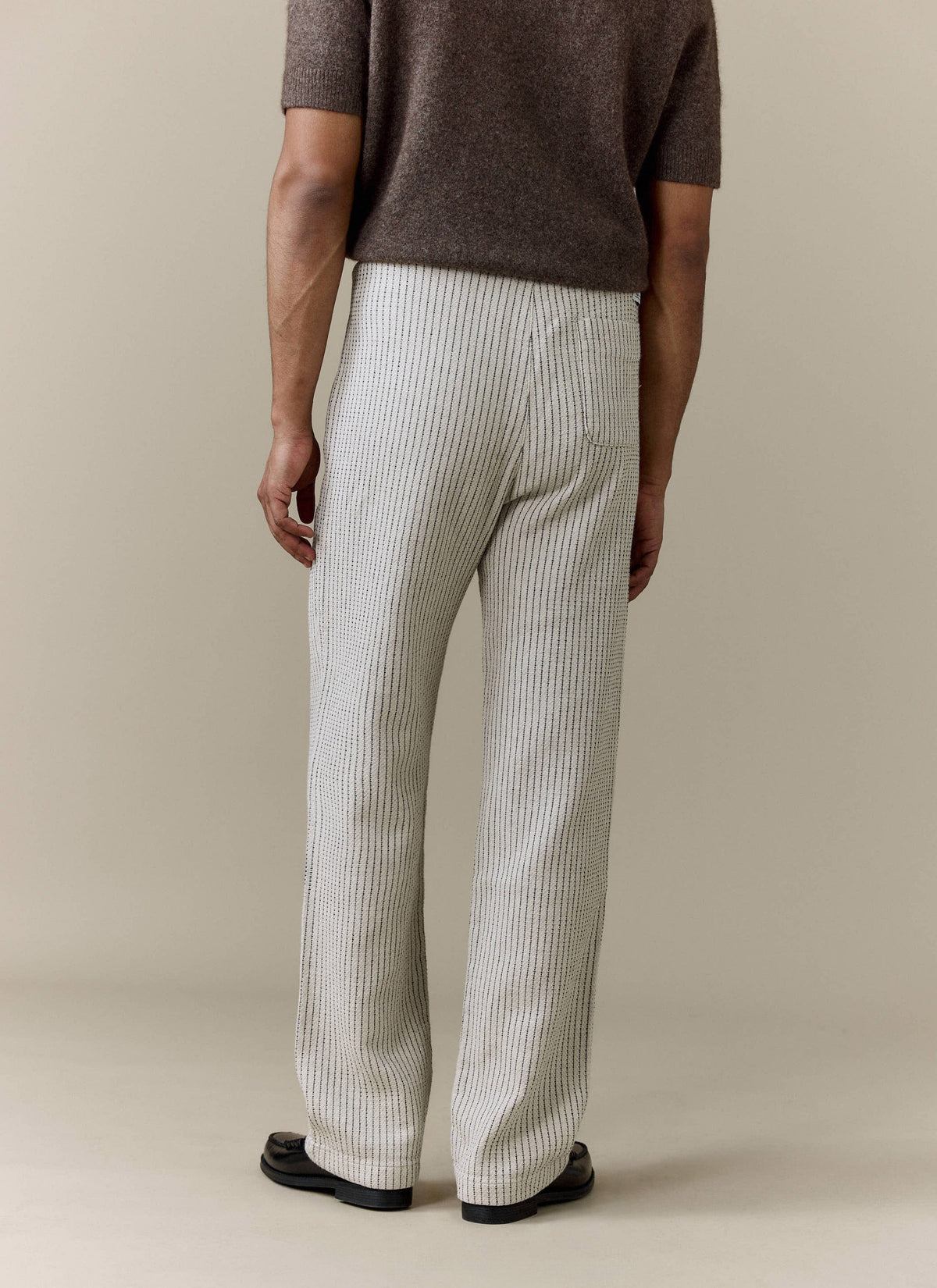 Men's Sorrento Wide Leg Trousers - Linen Blend - Ecru | Percival Latest