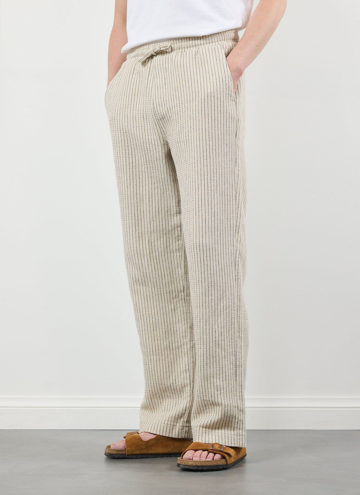 Sorrento Linen Trousers - Cotton Linen - Cream | Percival Signature