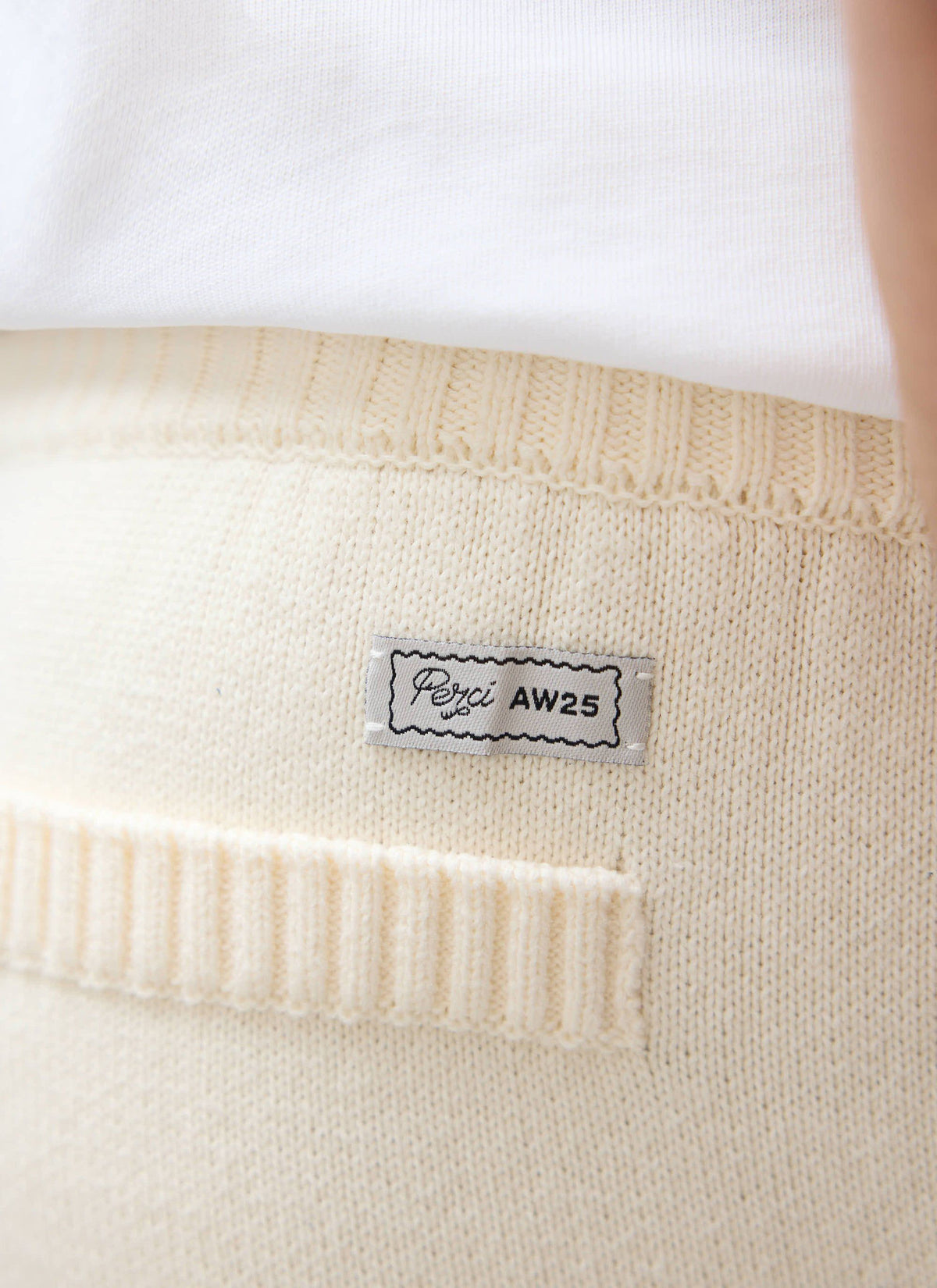 Chronicle Knitted Straight Leg Trackpants - Cotton - Cream | Percival New