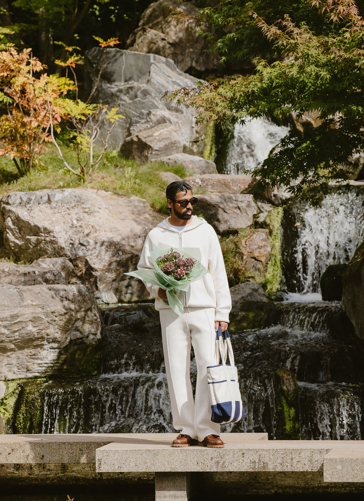 Chronicle Knitted Straight Leg Trackpants - Cotton - Cream | Percival New