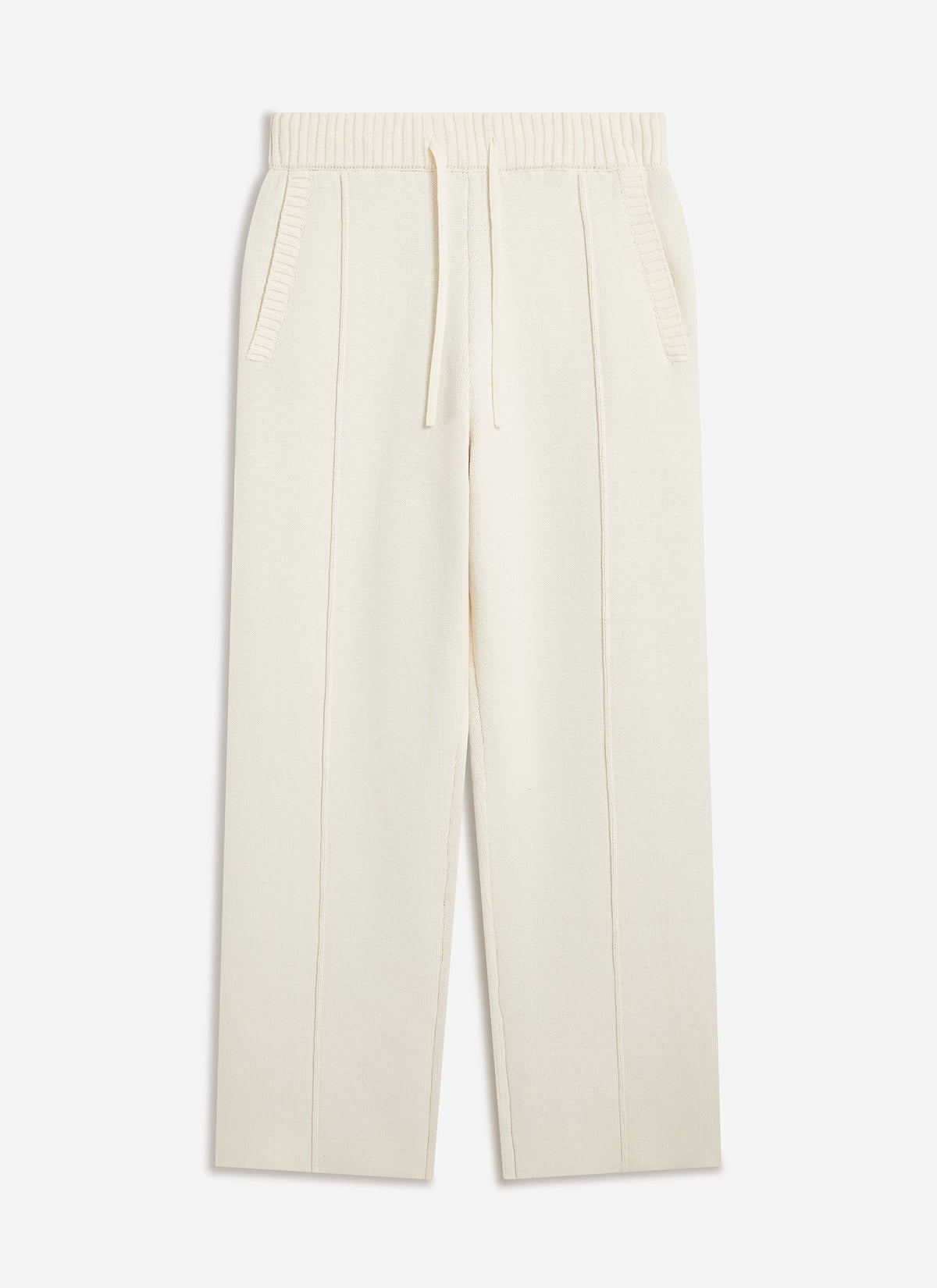 Chronicle Knitted Straight Leg Trackpants - Cotton - Cream | Percival New