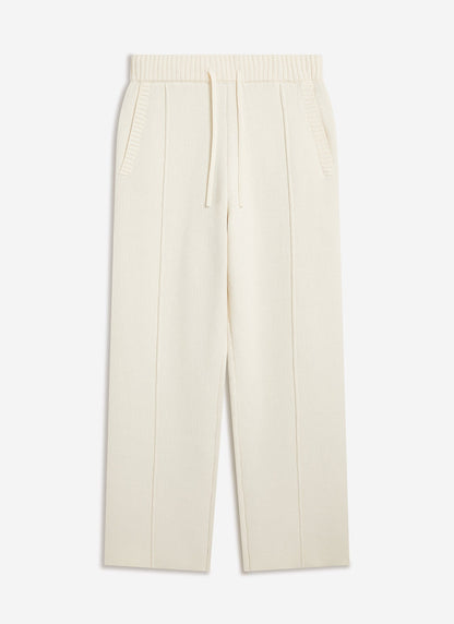 Chronicle Knitted Straight Leg Trackpants - Cotton - Cream | Percival New