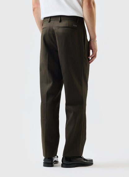 Men's Suit Trousers: Chapter - Pleated - Cotton - Forest Green | Percival Special Offer