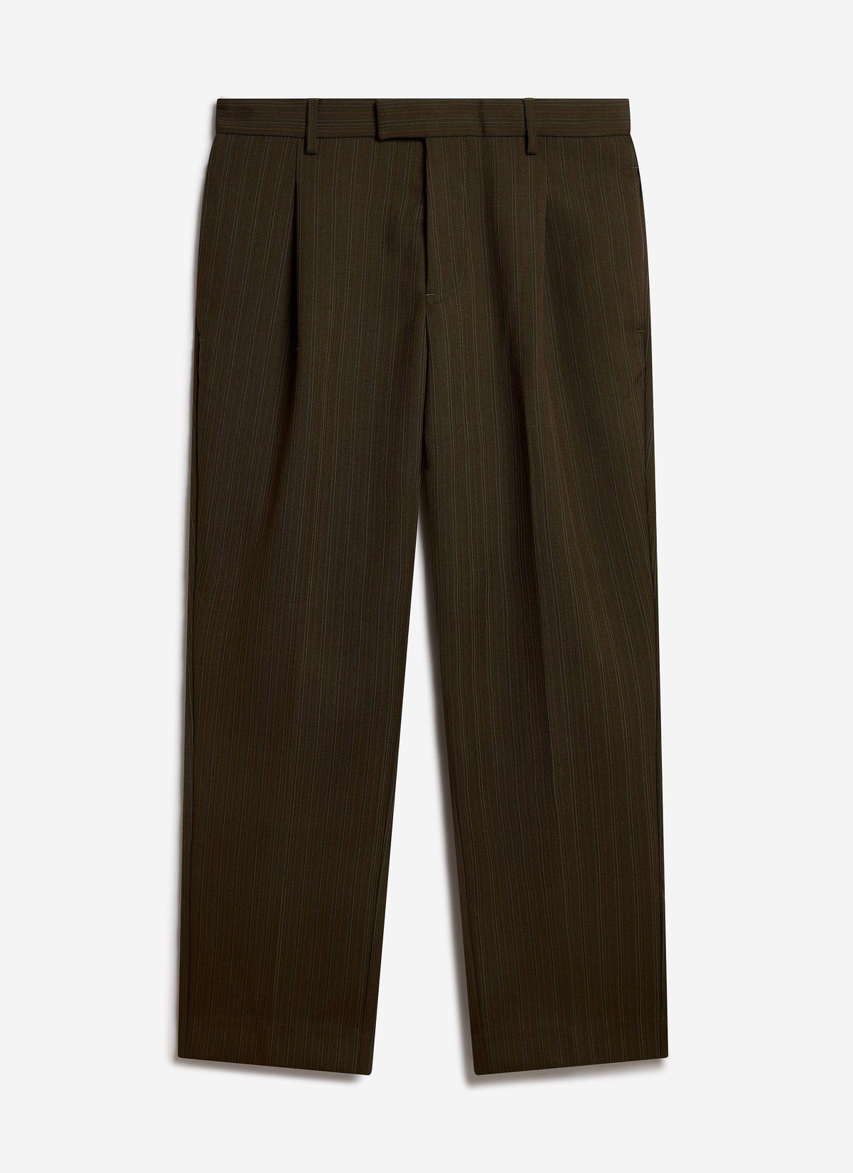 Men's Suit Trousers: Chapter - Pleated - Cotton - Forest Green | Percival Special Offer