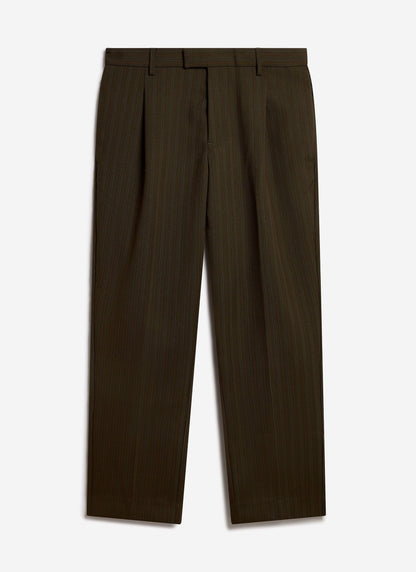Men's Suit Trousers: Chapter - Pleated - Cotton - Forest Green | Percival Special Offer