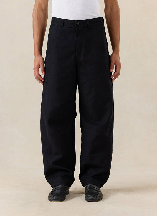 Men's Barrel Leg Trousers - Milo - Cotton - Black - Percival | Percival Special Offer