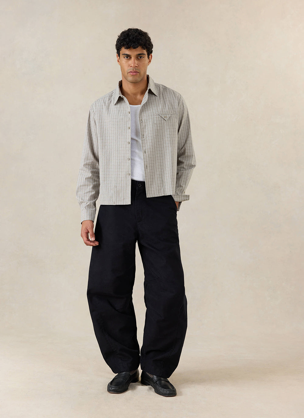 Men's Barrel Leg Trousers - Milo - Cotton - Black - Percival | Percival Special Offer