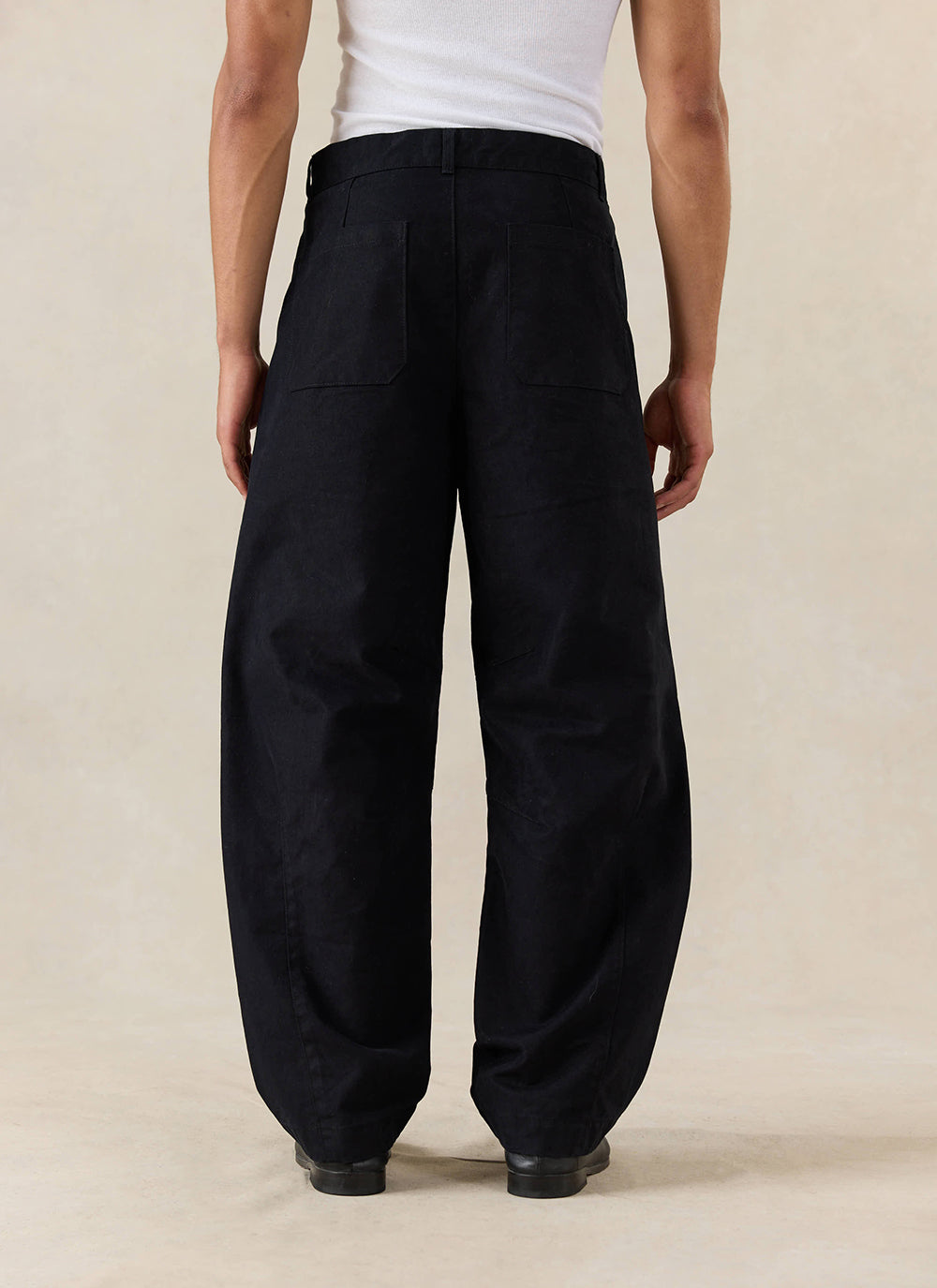 Men's Barrel Leg Trousers - Milo - Cotton - Black - Percival | Percival Special Offer