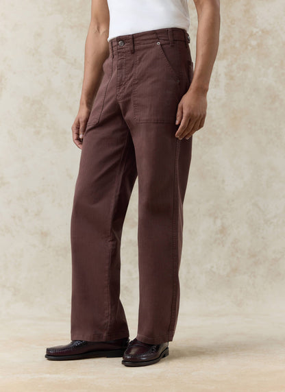 Men's Carpenter Trousers - Cotton - Espresso Brown | Percival New