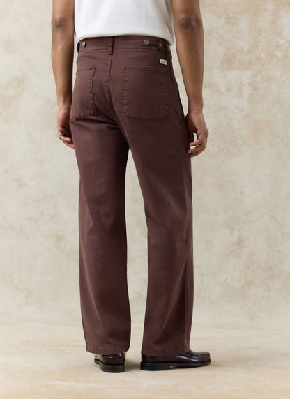 Men's Carpenter Trousers - Cotton - Espresso Brown | Percival New
