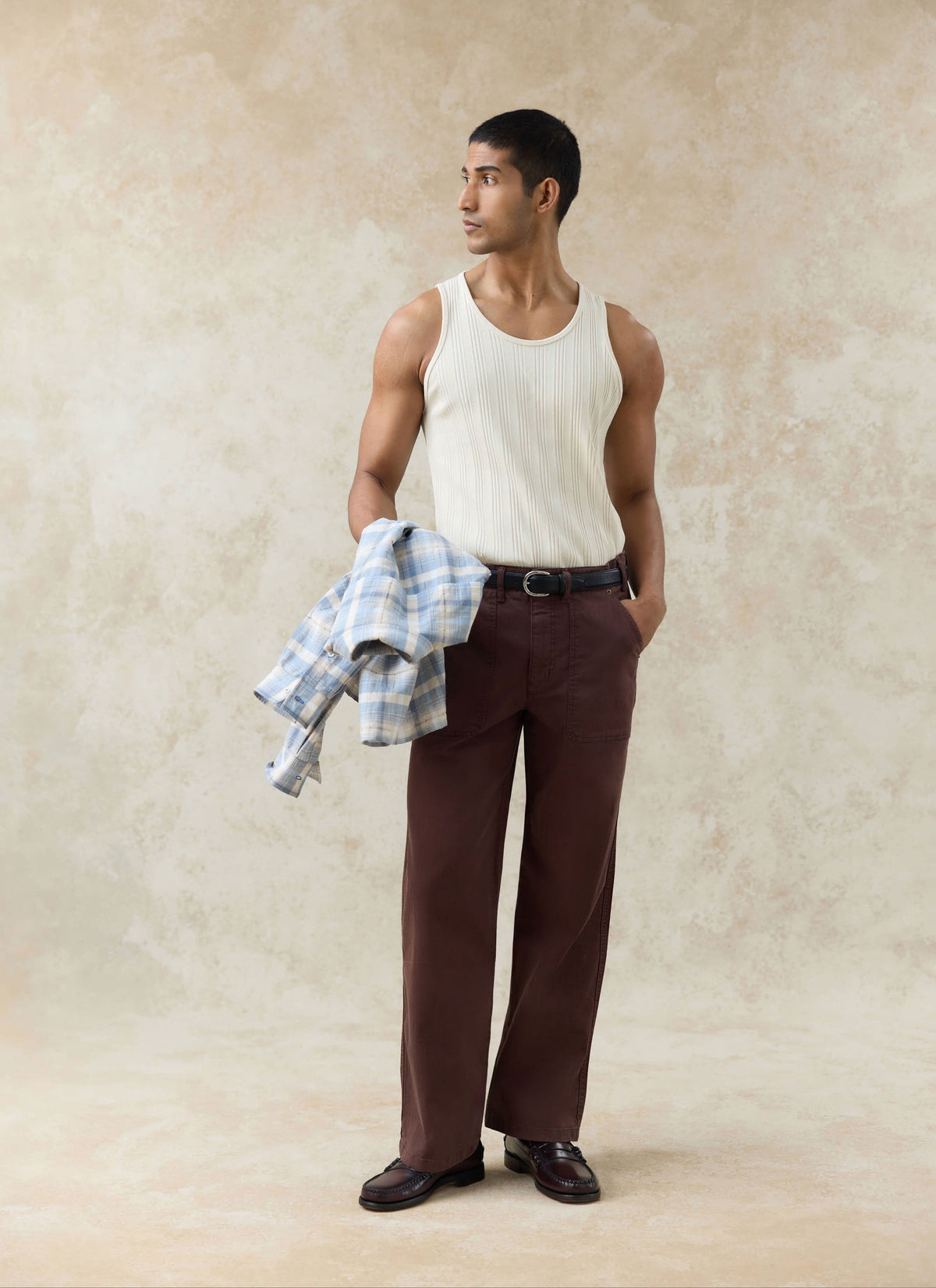 Men's Carpenter Trousers - Cotton - Espresso Brown | Percival New