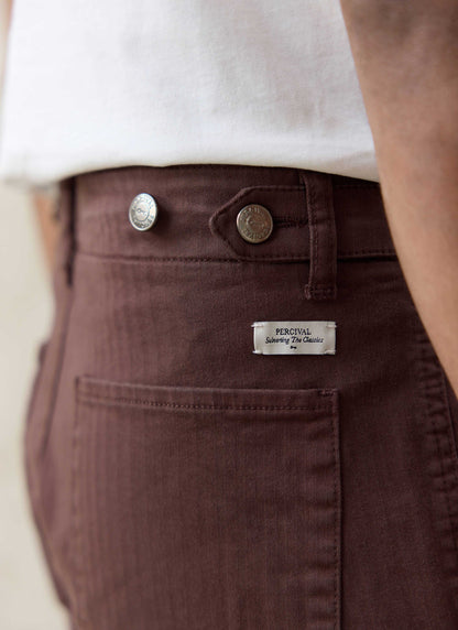 Men's Carpenter Trousers - Cotton - Espresso Brown | Percival New