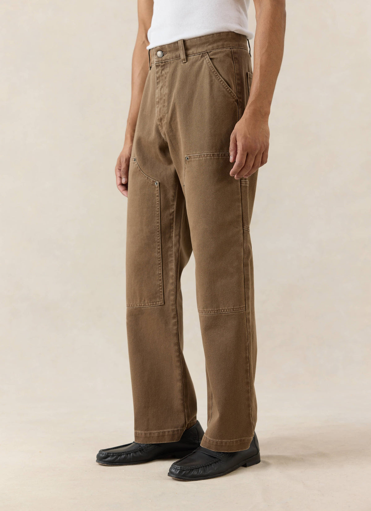 Men's Brown Carpenter Trousers - Straight Leg - Cotton - Percival | Percival Signature